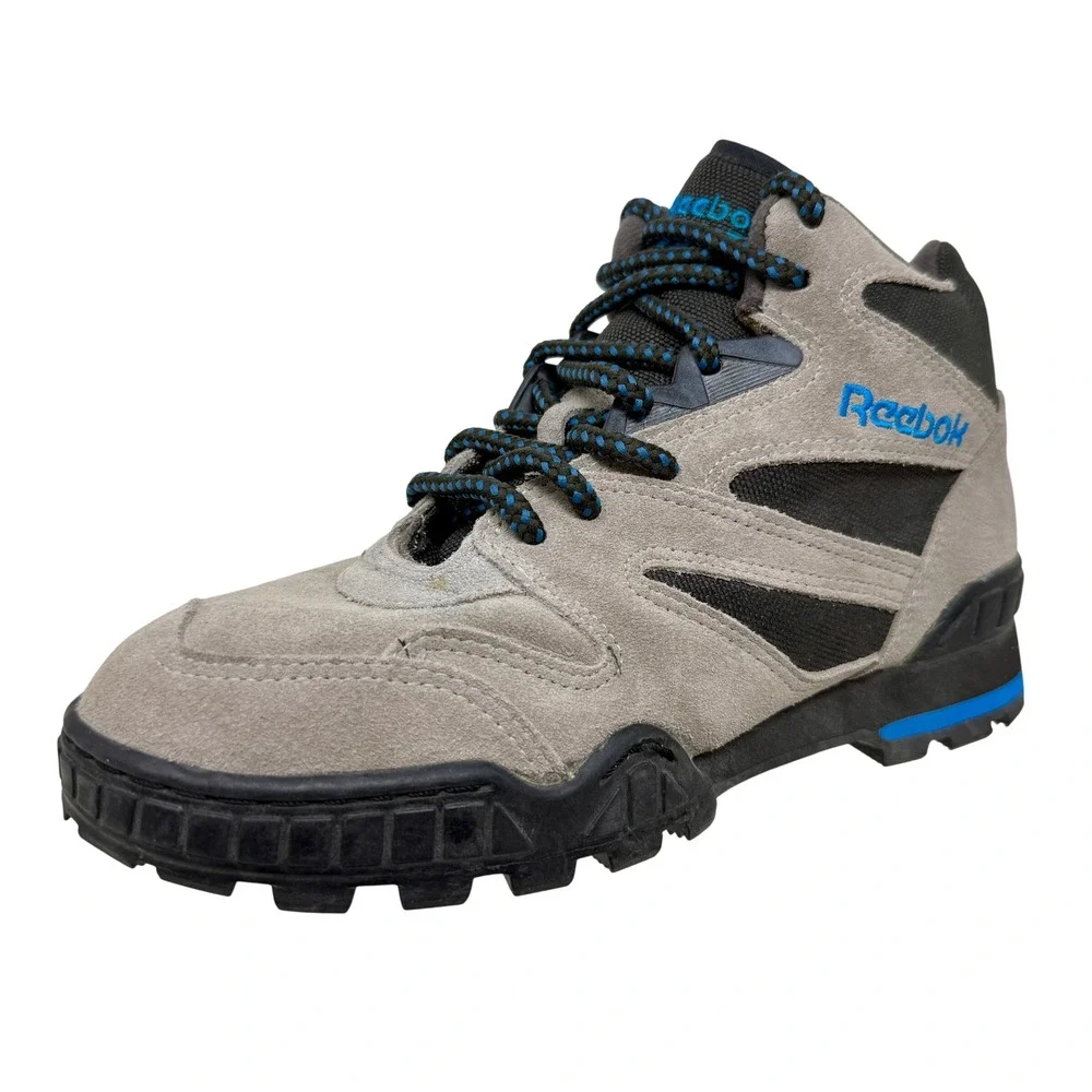 Vintage Reebok RA 308 WFC Men's 7 Grey Blue Suede Trail Hiking Boots Retro 90s